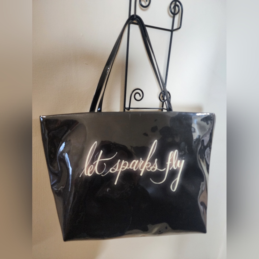 Kate Spade New York "Let Sparkles Fly" Black Fireworks Large Tote Purse - Picture 8 of 10